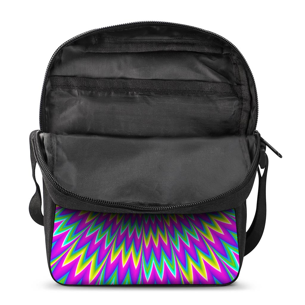 Spiky Spiral Moving Optical Illusion Rectangular Crossbody Bag