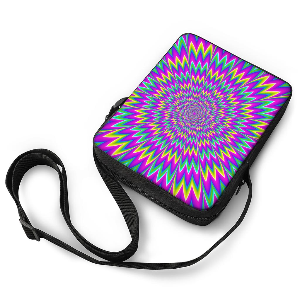 Spiky Spiral Moving Optical Illusion Rectangular Crossbody Bag