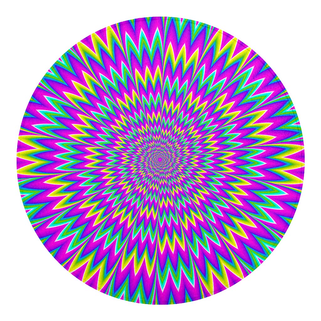 Spiky Spiral Moving Optical Illusion Round Blanket