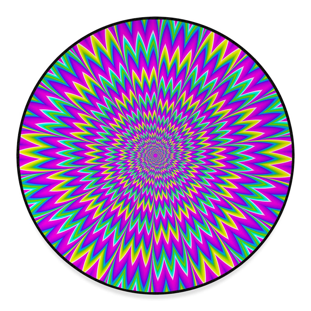 Spiky Spiral Moving Optical Illusion Round Floor Mat