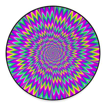 Spiky Spiral Moving Optical Illusion Round Floor Mat