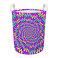 Spiky Spiral Moving Optical Illusion Round Laundry Basket
