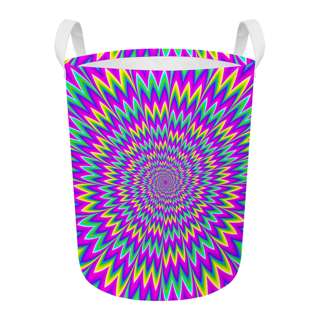 Spiky Spiral Moving Optical Illusion Round Laundry Basket