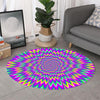 Spiky Spiral Moving Optical Illusion Round Rug