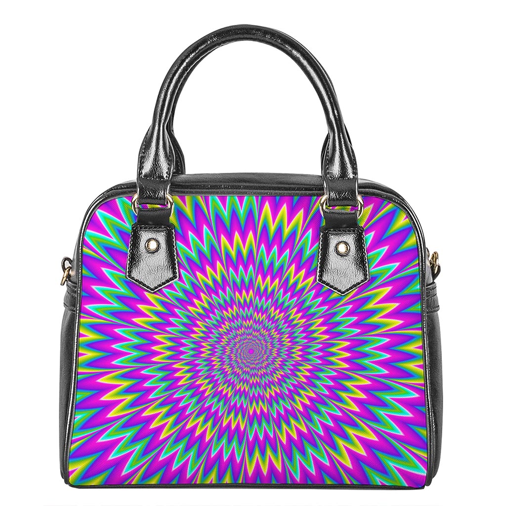 Spiky Spiral Moving Optical Illusion Shoulder Handbag