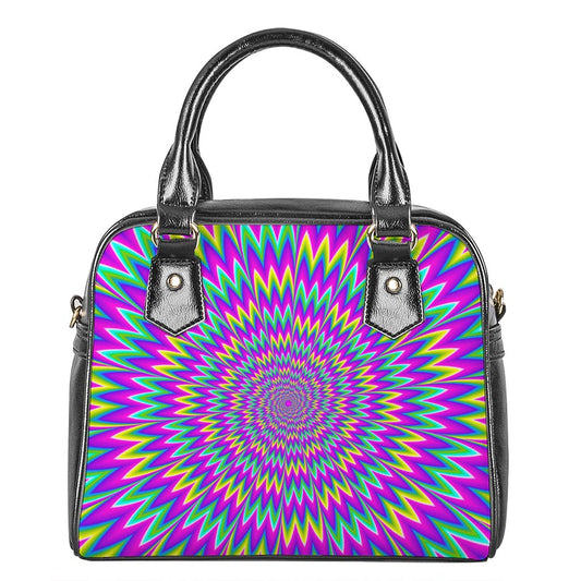Spiky Spiral Moving Optical Illusion Shoulder Handbag