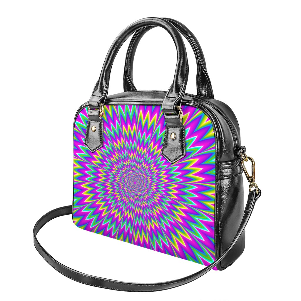 Spiky Spiral Moving Optical Illusion Shoulder Handbag