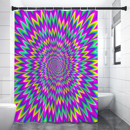 Spiky Spiral Moving Optical Illusion Shower Curtain