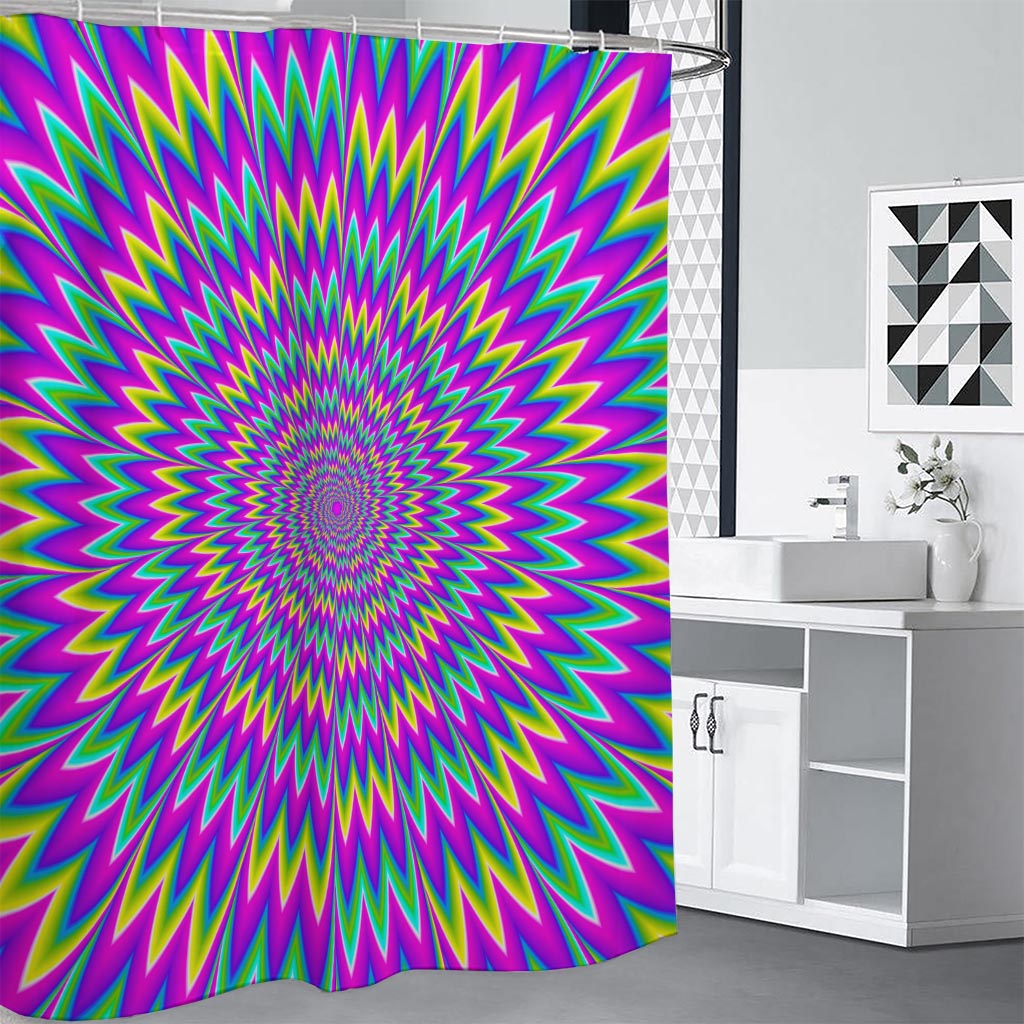 Spiky Spiral Moving Optical Illusion Shower Curtain