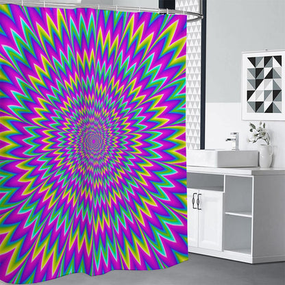 Spiky Spiral Moving Optical Illusion Shower Curtain