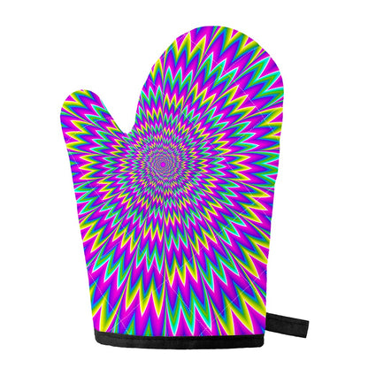 Spiky Spiral Moving Optical Illusion Single Oven Mitt