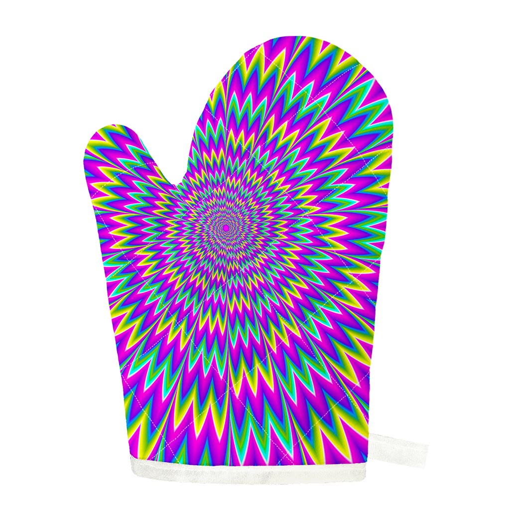 Spiky Spiral Moving Optical Illusion Single Oven Mitt
