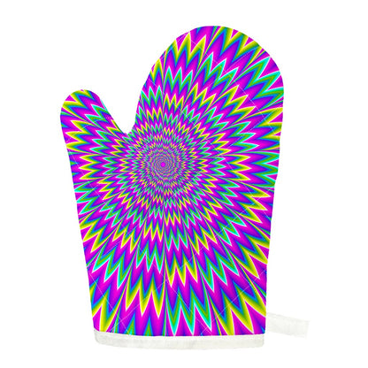 Spiky Spiral Moving Optical Illusion Single Oven Mitt
