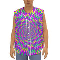 Spiky Spiral Moving Optical Illusion Sleeveless Baseball Jersey