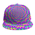 Spiky Spiral Moving Optical Illusion Snapback Cap