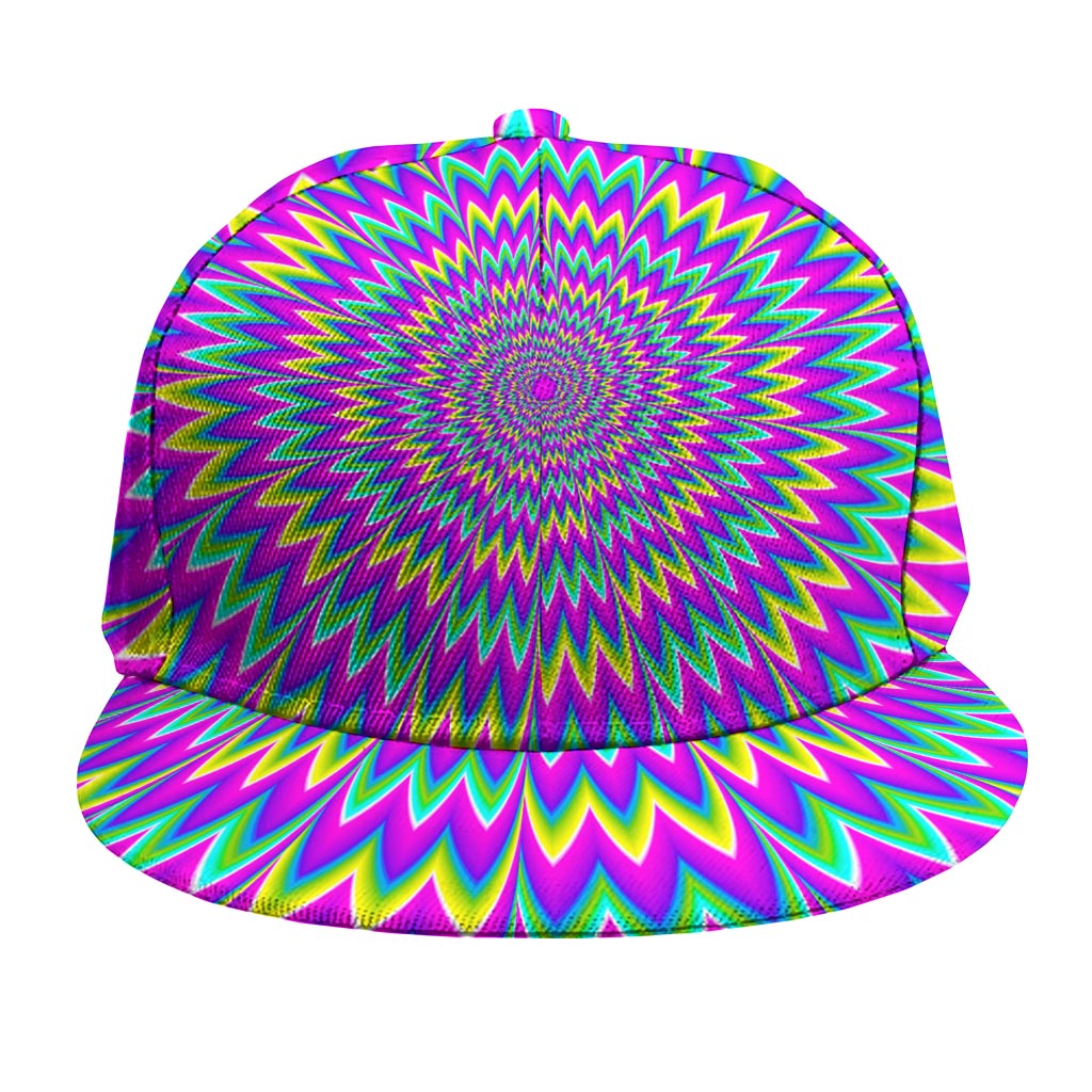 Spiky Spiral Moving Optical Illusion Snapback Cap