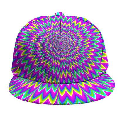 Spiky Spiral Moving Optical Illusion Snapback Cap