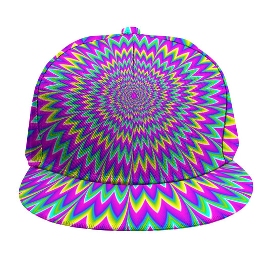 Spiky Spiral Moving Optical Illusion Snapback Cap
