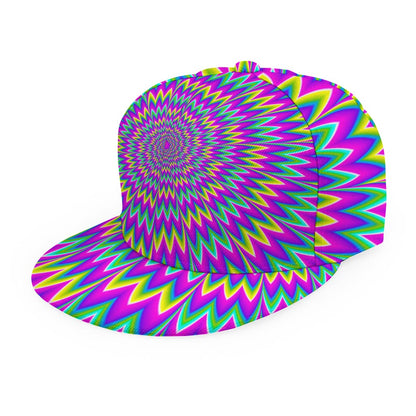 Spiky Spiral Moving Optical Illusion Snapback Cap