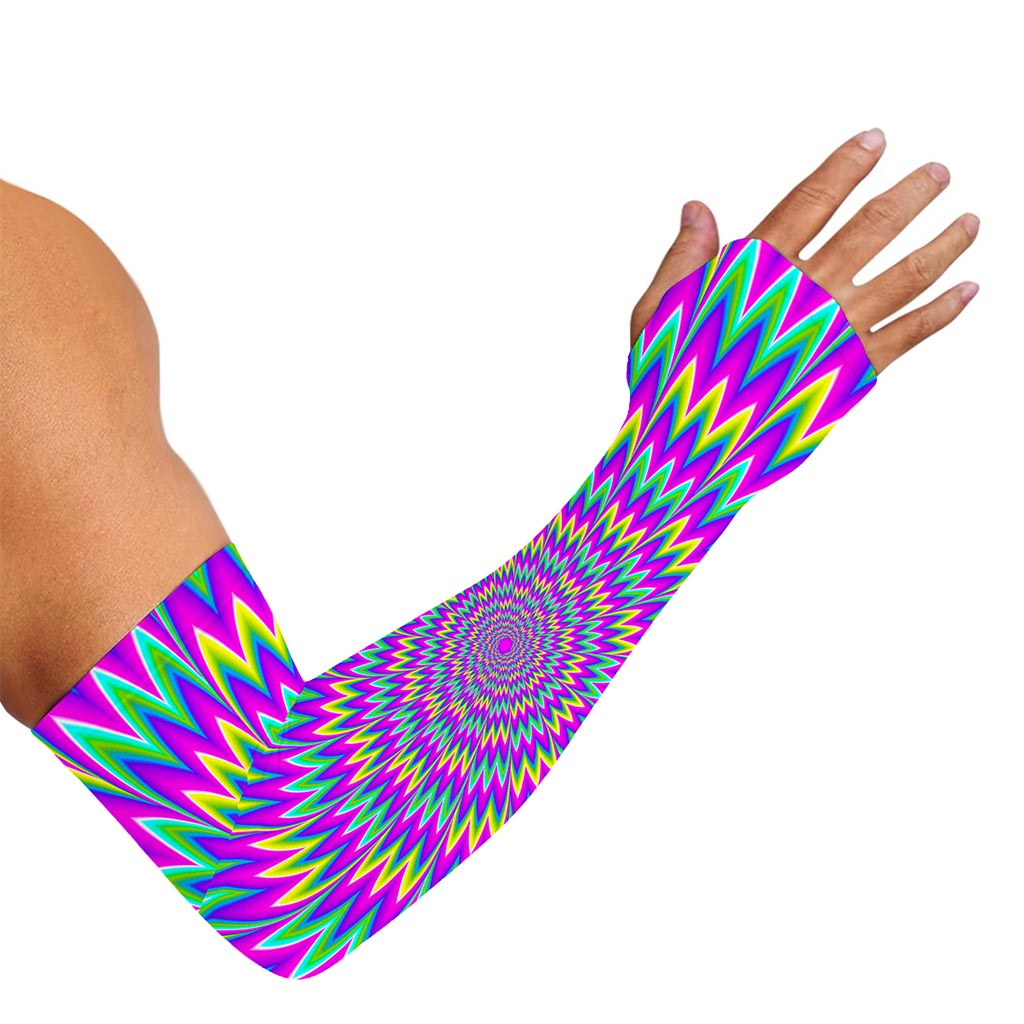 Spiky Spiral Moving Optical Illusion Sun Protection Arm Sleeves