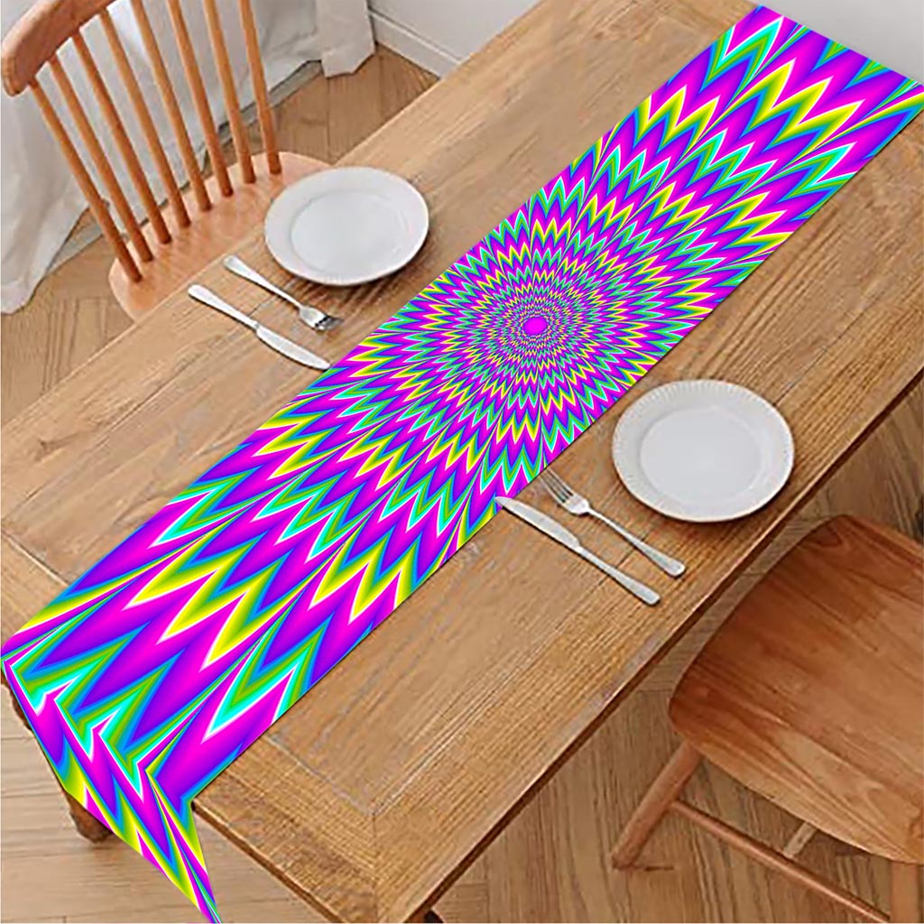 Spiky Spiral Moving Optical Illusion Table Runner