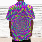 Spiky Spiral Moving Optical Illusion Textured Short Sleeve Shirt