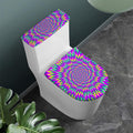 Spiky Spiral Moving Optical Illusion Toilet Lid And Tank Cover Set