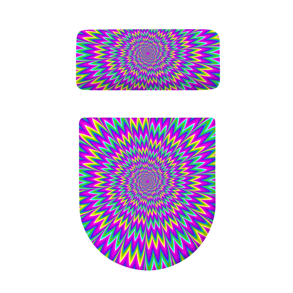 Spiky Spiral Moving Optical Illusion Toilet Lid And Tank Cover Set