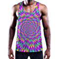 Spiky Spiral Moving Optical Illusion Men's Workout Tank Top