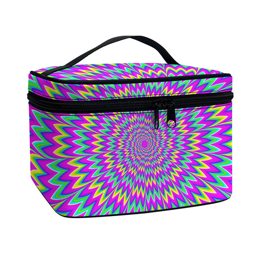 Spiky Spiral Moving Optical Illusion Travel Makeup Bag