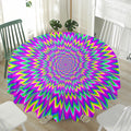 Spiky Spiral Moving Optical Illusion Waterproof Round Tablecloth