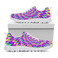 Spiky Spiral Moving Optical Illusion White Running Shoes