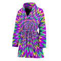 Spiky Spiral Moving Optical Illusion Women's Bathrobe