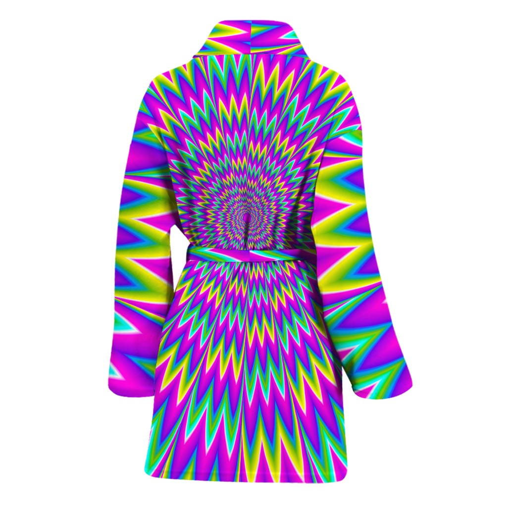 Spiky Spiral Moving Optical Illusion Women's Bathrobe
