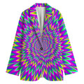 Spiky Spiral Moving Optical Illusion Women's Cotton Blazer