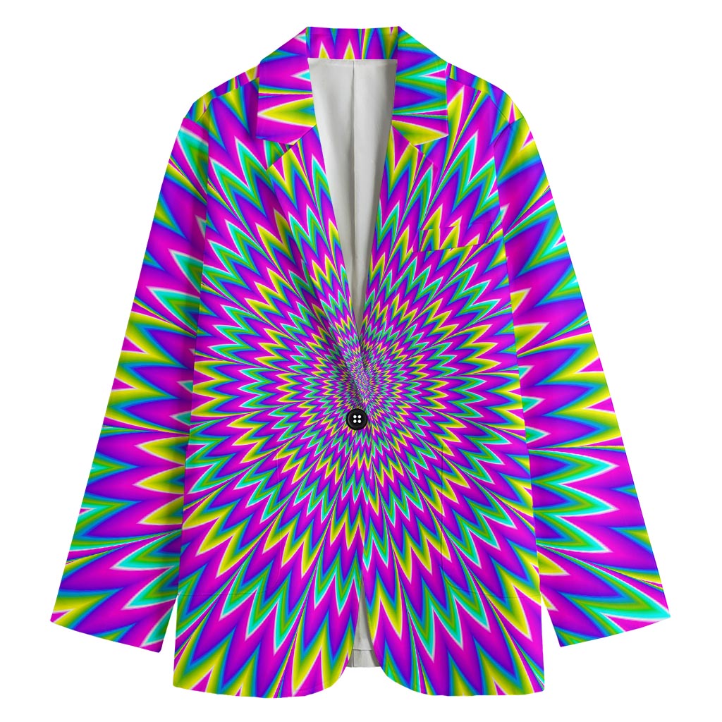Spiky Spiral Moving Optical Illusion Women's Cotton Blazer