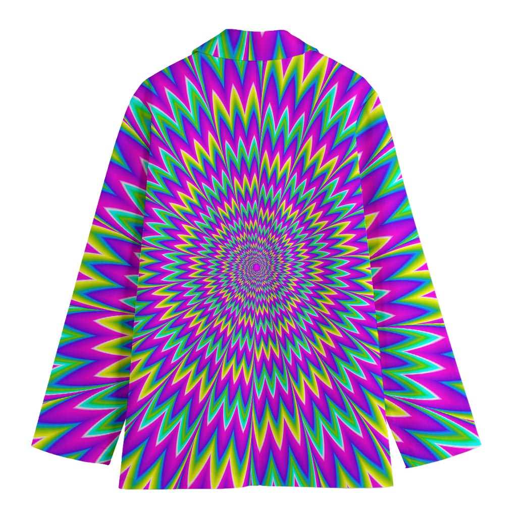 Spiky Spiral Moving Optical Illusion Women's Cotton Blazer