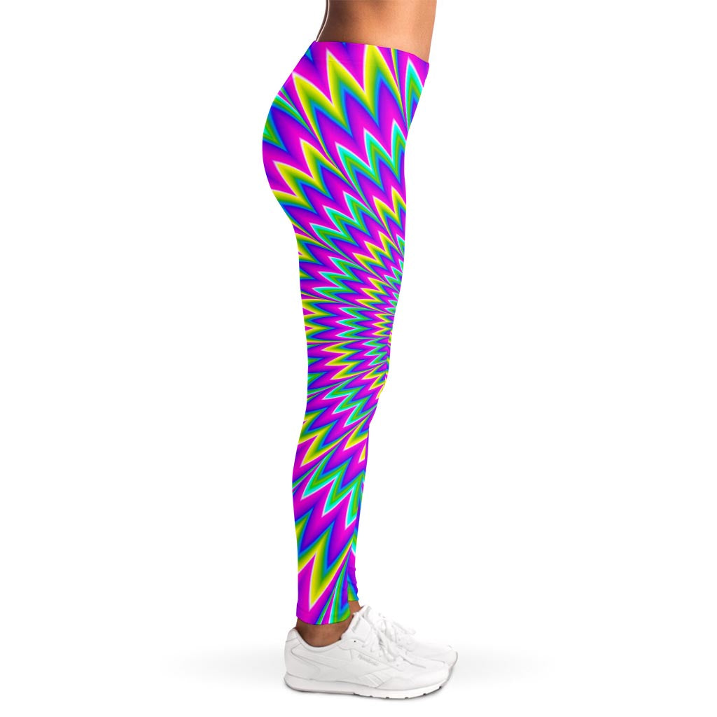 Spiky Spiral Moving Optical Illusion Women's Leggings