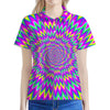 Spiky Spiral Moving Optical Illusion Women's Polo Shirt