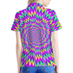 Spiky Spiral Moving Optical Illusion Women's Polo Shirt