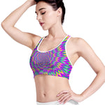 Spiky Spiral Moving Optical Illusion Women's Sports Bra