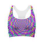 Spiky Spiral Moving Optical Illusion Women's Sports Bra