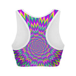 Spiky Spiral Moving Optical Illusion Women's Sports Bra