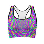 Spiky Spiral Moving Optical Illusion Women's Sports Bra