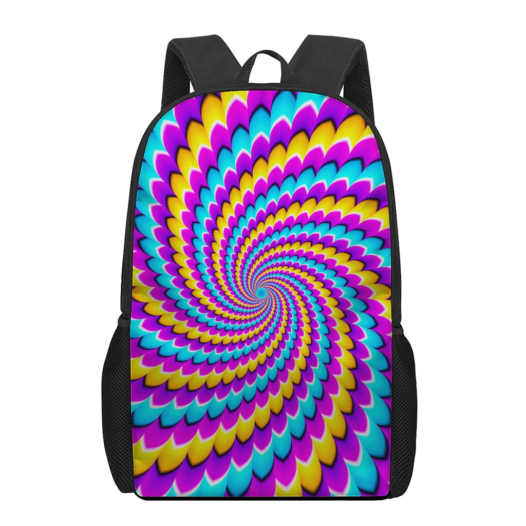 Spiral Colors Moving Optical Illusion 17 Inch Backpack