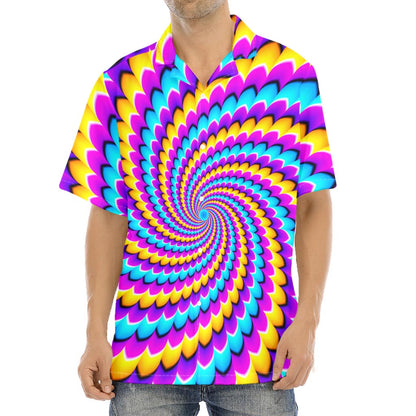 Spiral Colors Moving Optical Illusion Aloha Shirt
