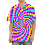 Spiral Colors Moving Optical Illusion Aloha Shirt