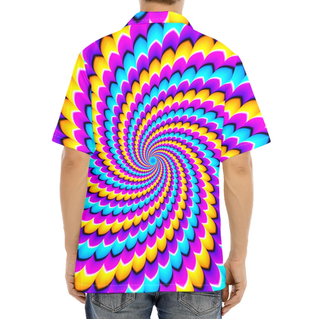 Spiral Colors Moving Optical Illusion Aloha Shirt