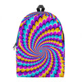 Spiral Colors Moving Optical Illusion School Backpack