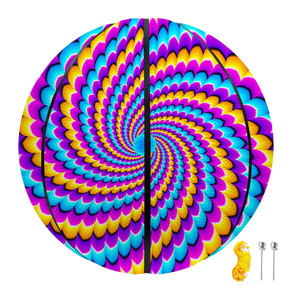 Spiral Colors Moving Optical Illusion Basketball